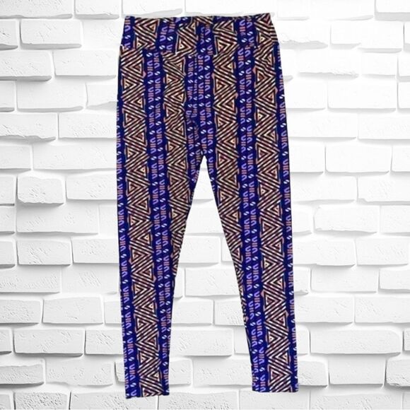 Lularoe TC Tribal-Print Leggings • Lively & Energetic • Purple & Orange • EUC - Picture 1 of 13